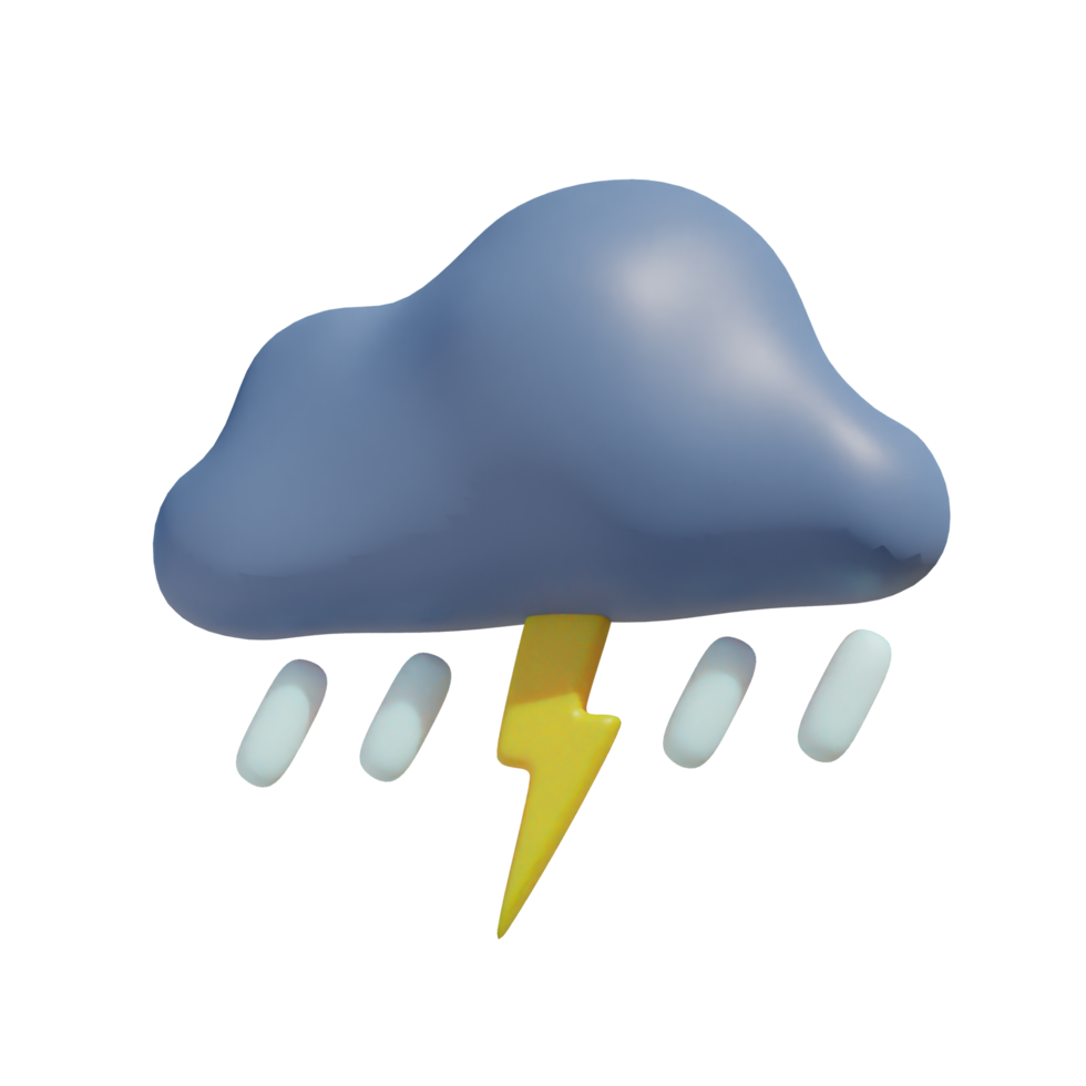 orage sur fond transparent png