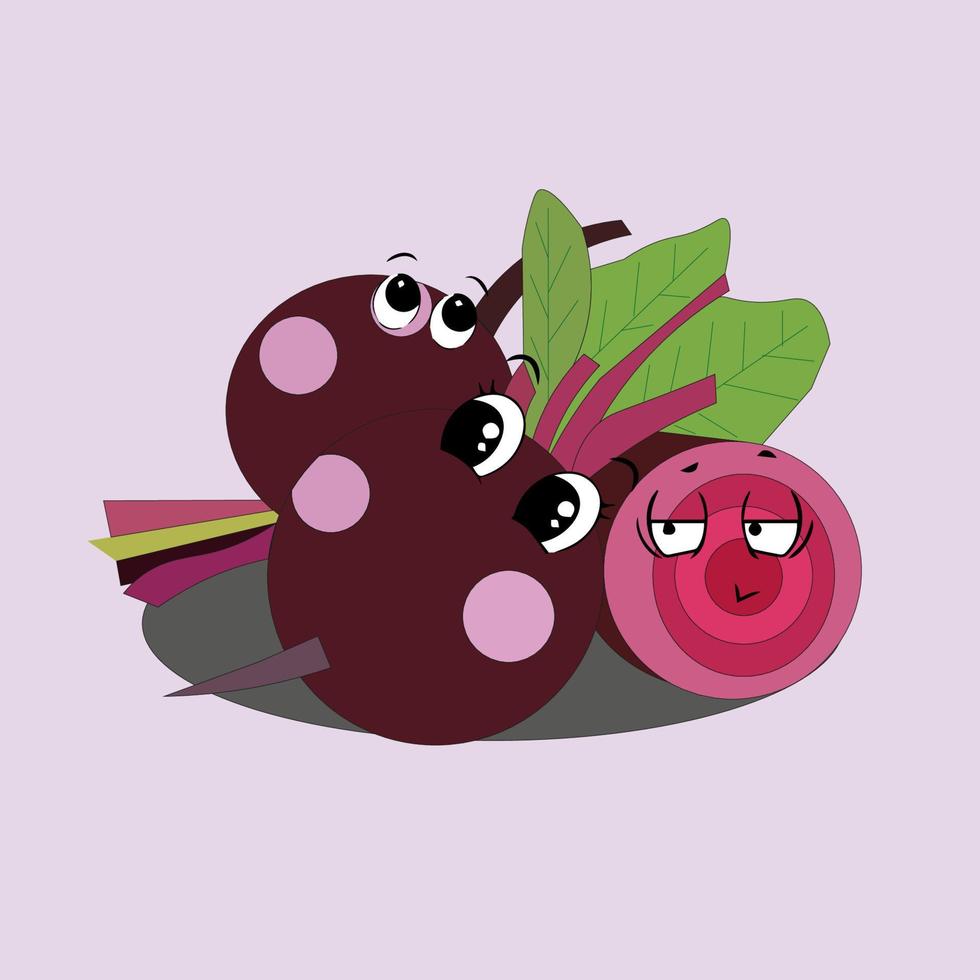 illustration of beets in a charming purple color vector