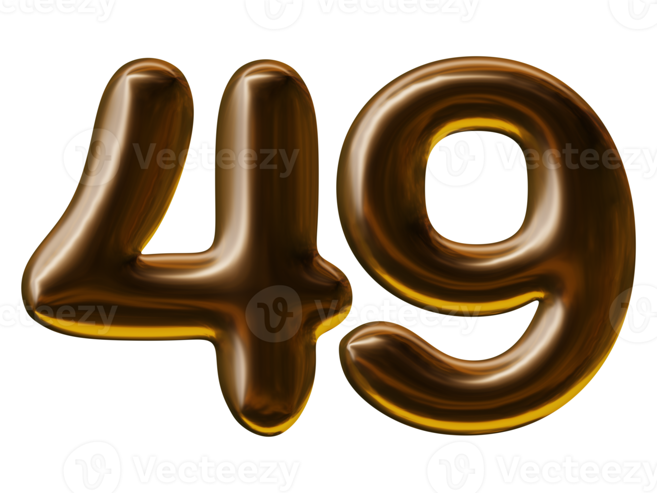 conception du numéro 49 en rendu 3d png