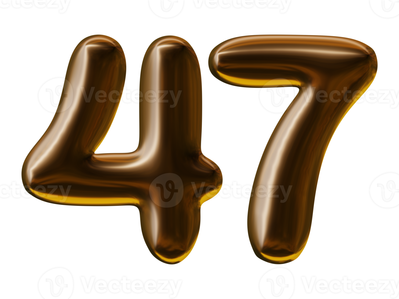 Number 47 design in 3d render png