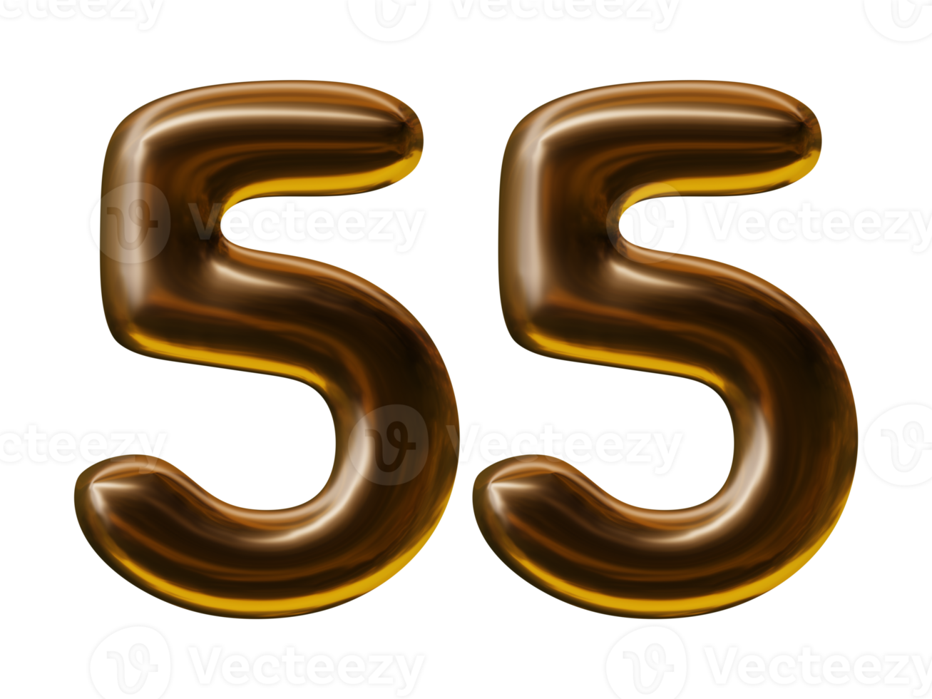 Number 55 design in 3d render png