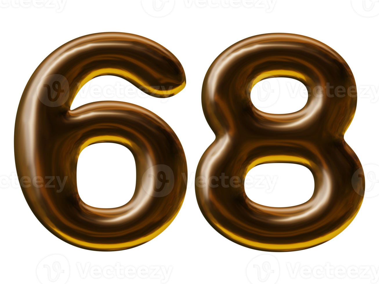 conception du numéro 68 en rendu 3d png