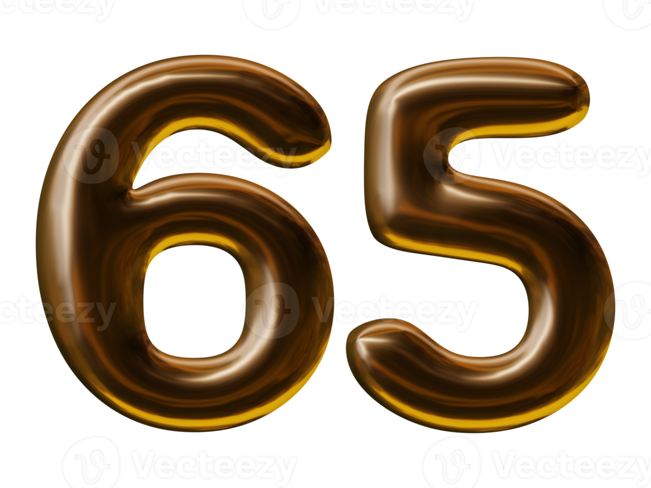 numero 65 design nel 3d rendere png