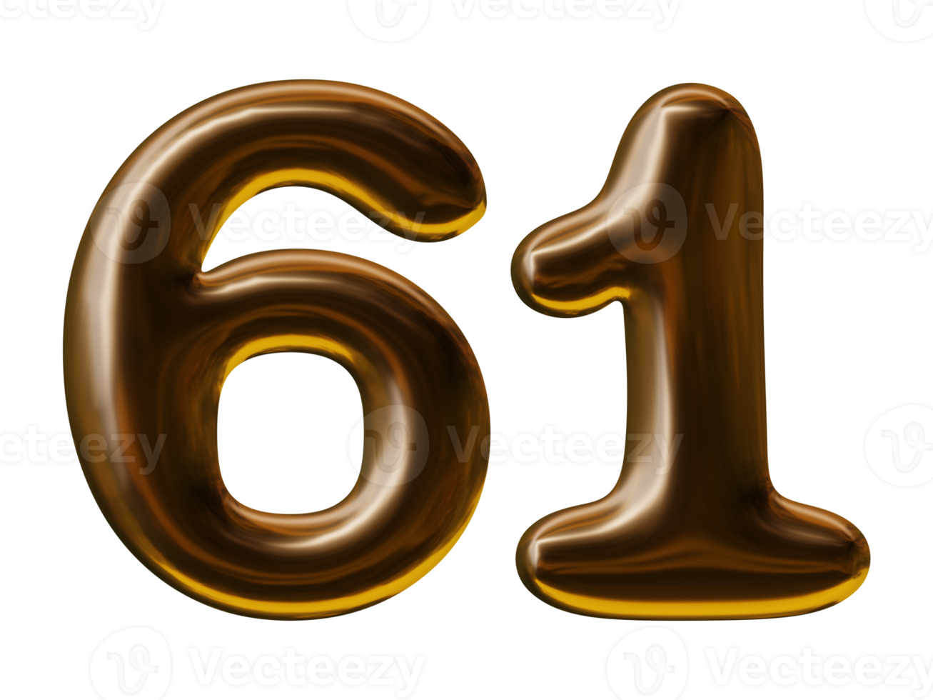 conception du numéro 61 en rendu 3d png