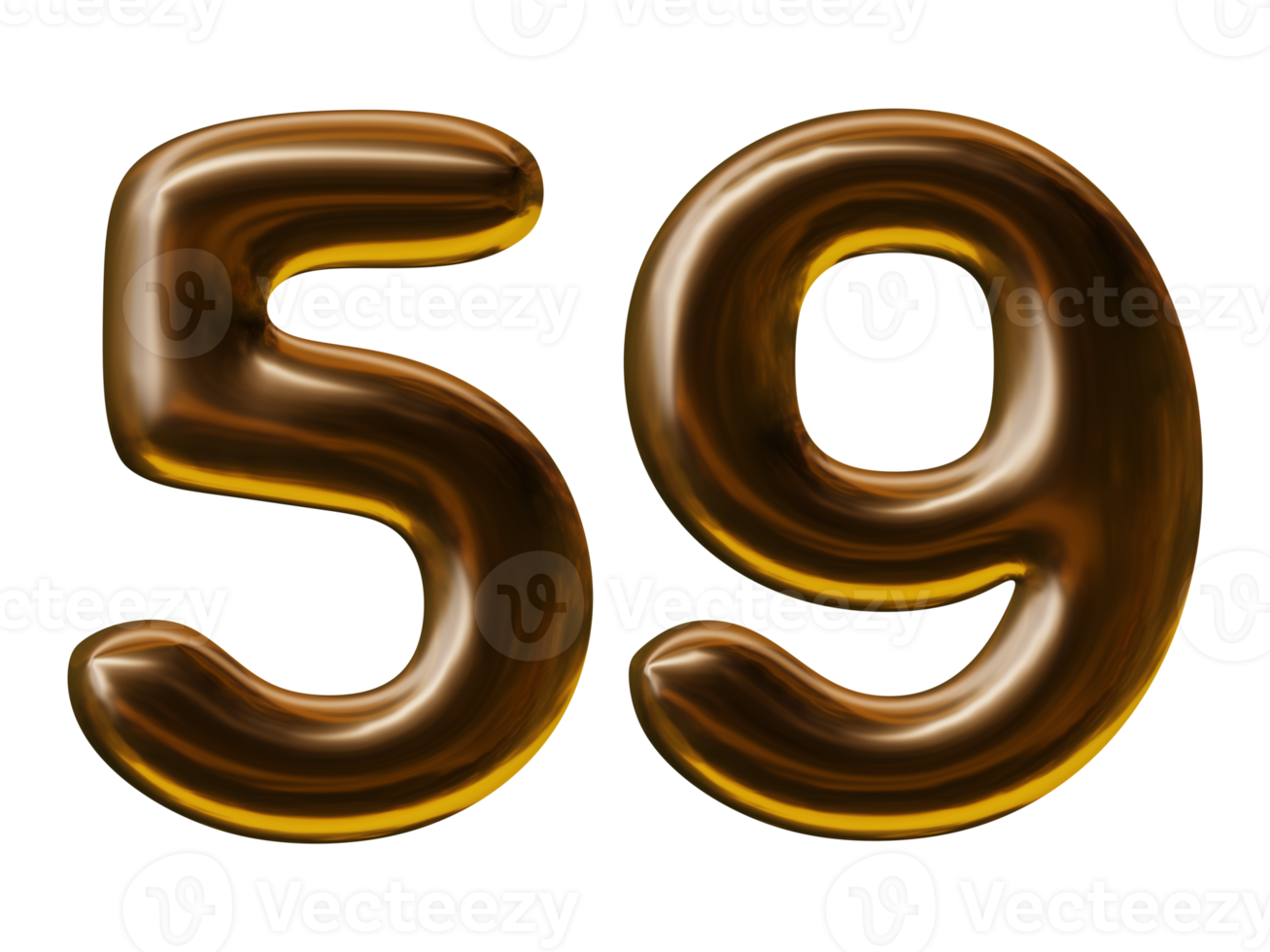 Number 59 design in 3d render png