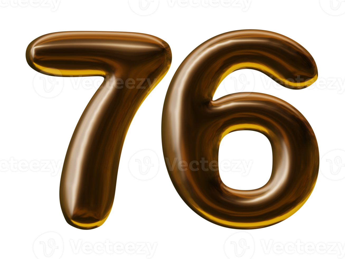 conception du numéro 76 en rendu 3d png