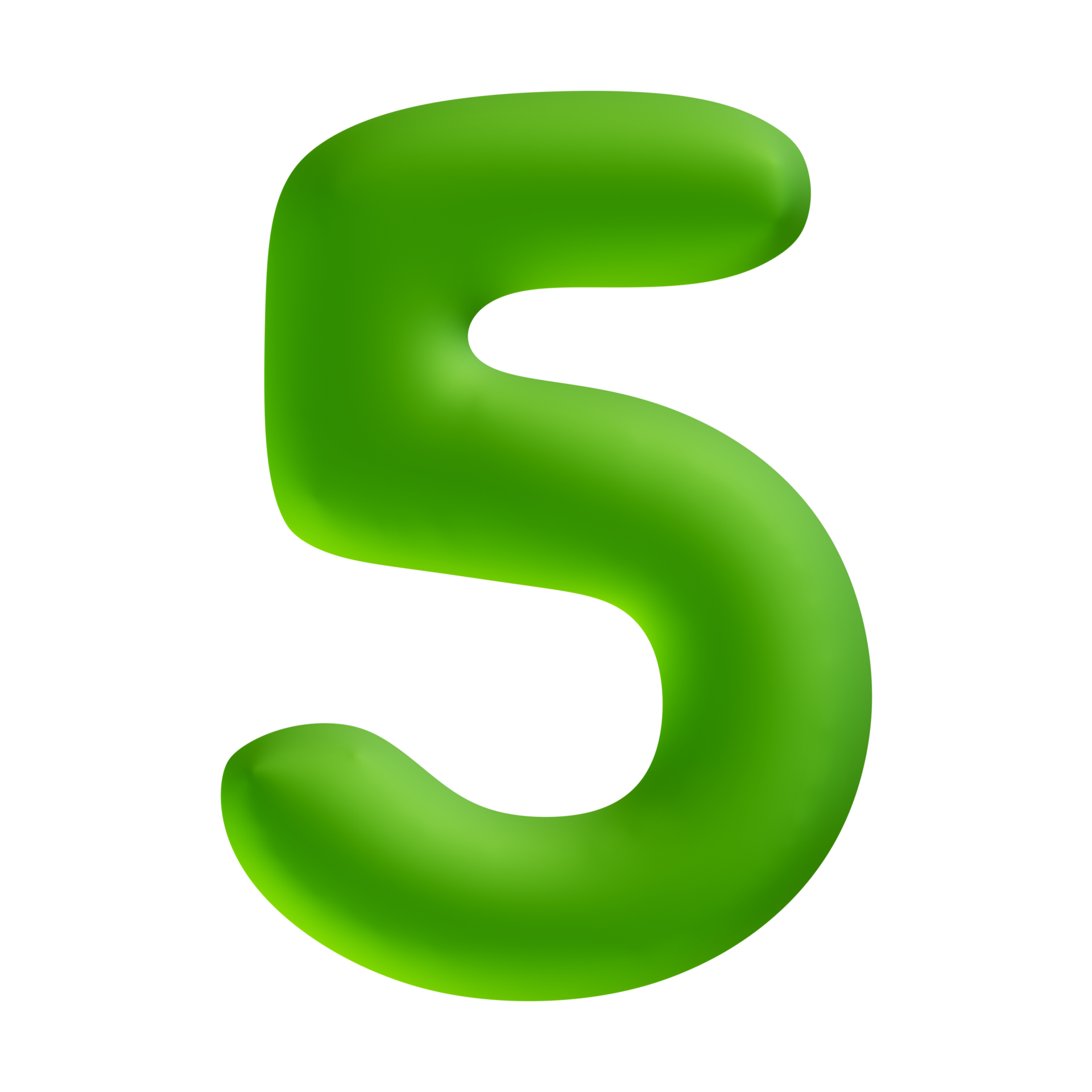Number 5 Green 3D Render 19552786 PNG