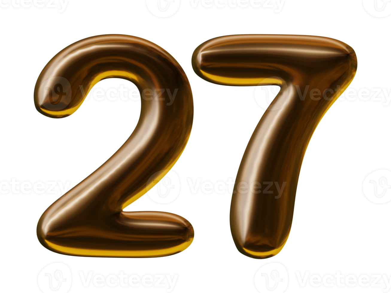 Number 27 design in 3d render png