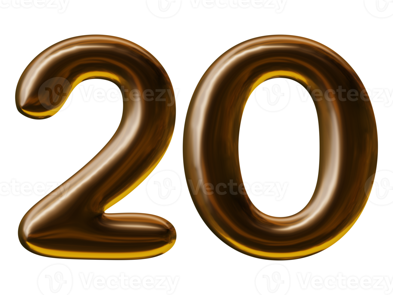 numero 20 design nel 3d rendere png