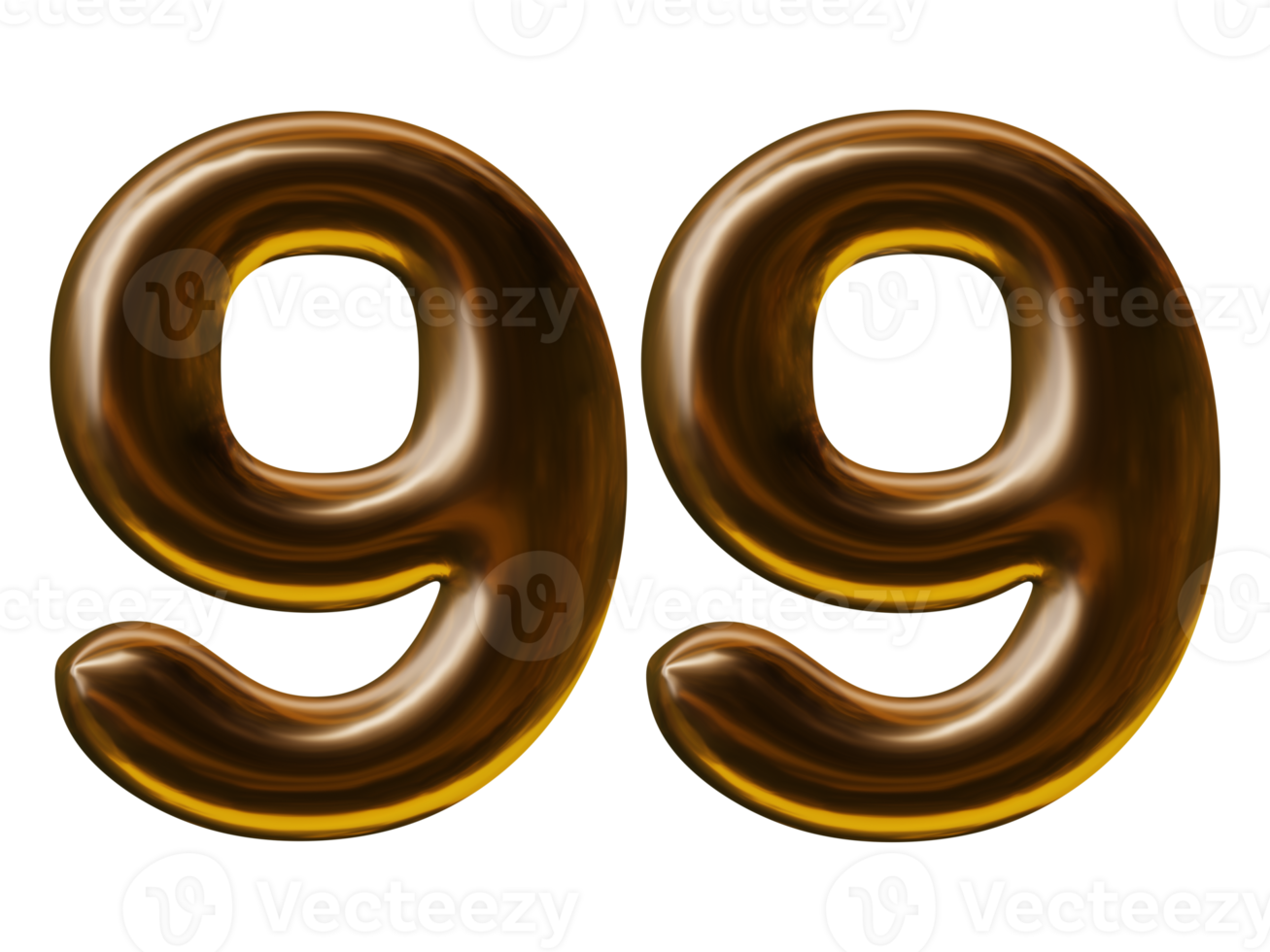 conception du numéro 99 en rendu 3d png