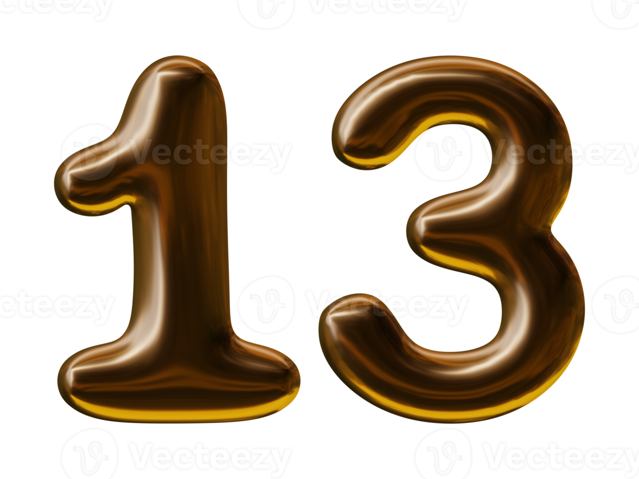 numero 13 design nel 3d rendere png