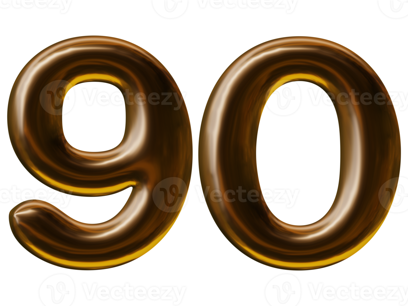 numero 90 design nel 3d rendere png