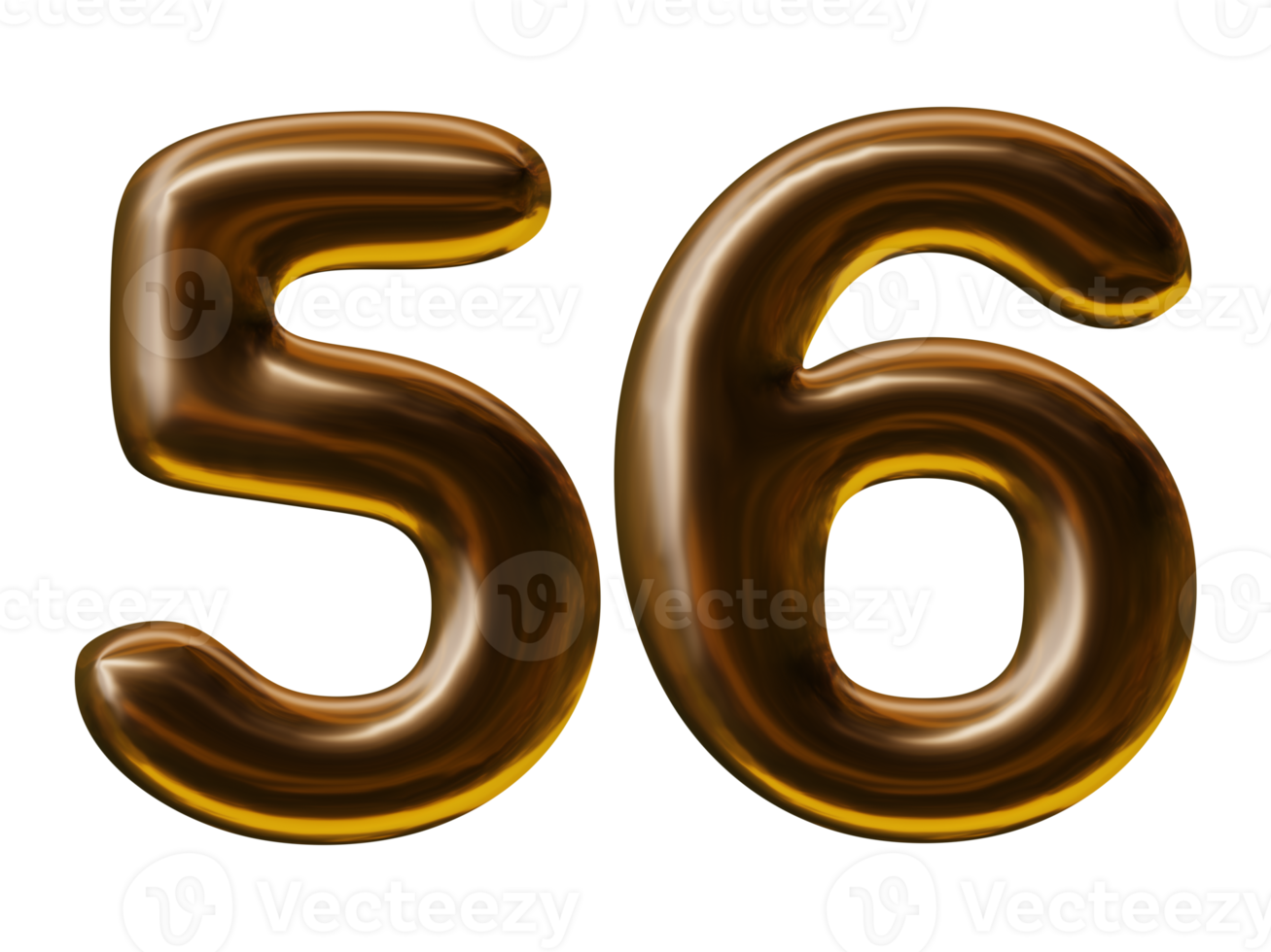 Number 56 design in 3d render png