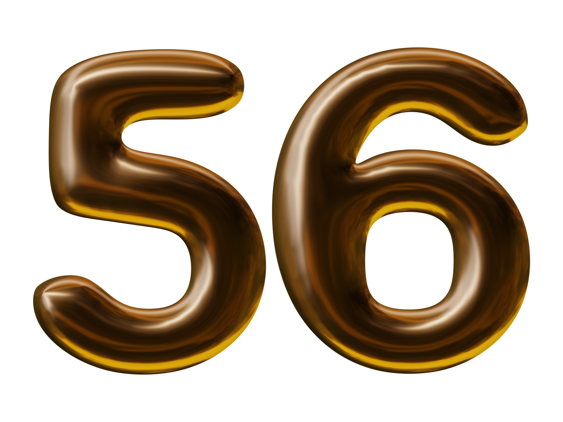 Number 56 Design In 3d Render 19552803 PNG