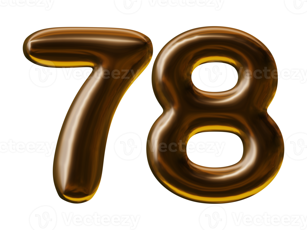 conception du numéro 78 en rendu 3d png