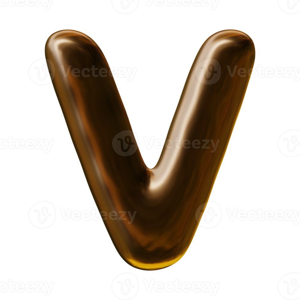 Alphabet letter v in 3d render 19552823 PNG