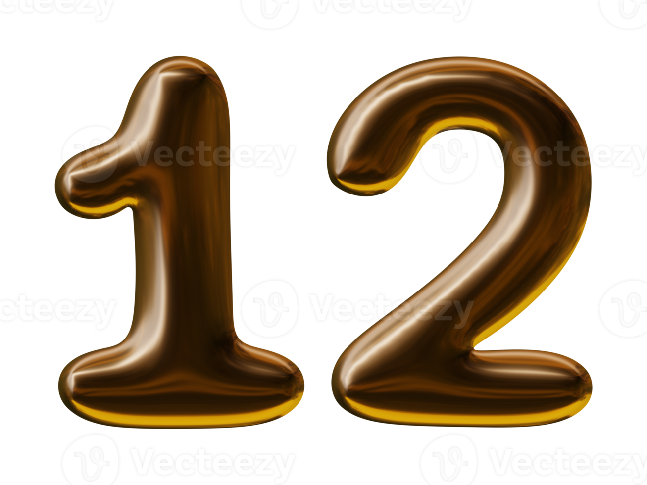 Number 12 design in 3d render png