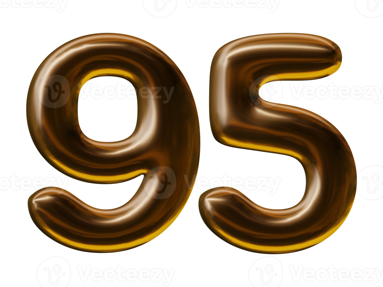 numero 95 design nel 3d rendere png