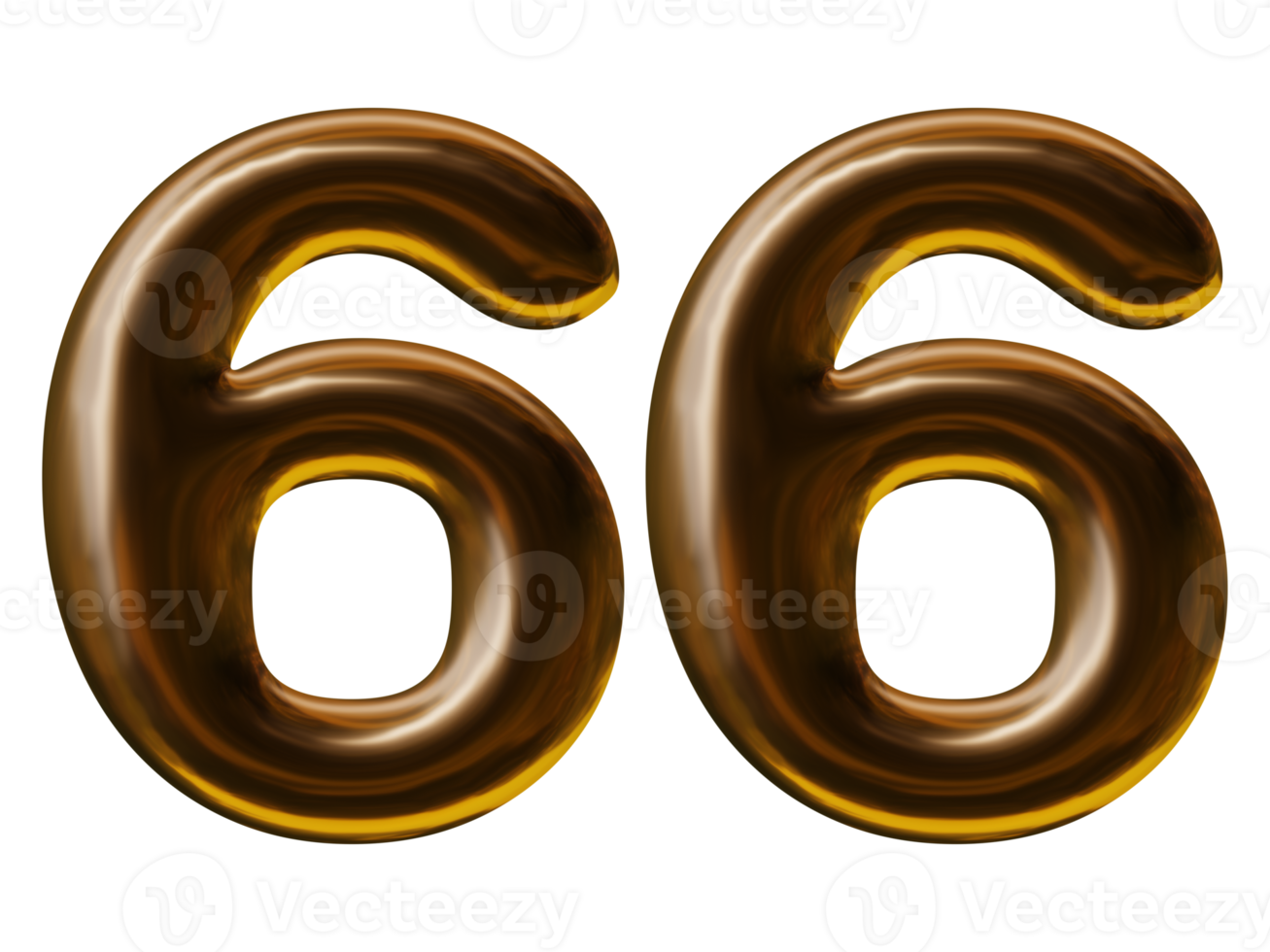 conception du numéro 66 en rendu 3d png