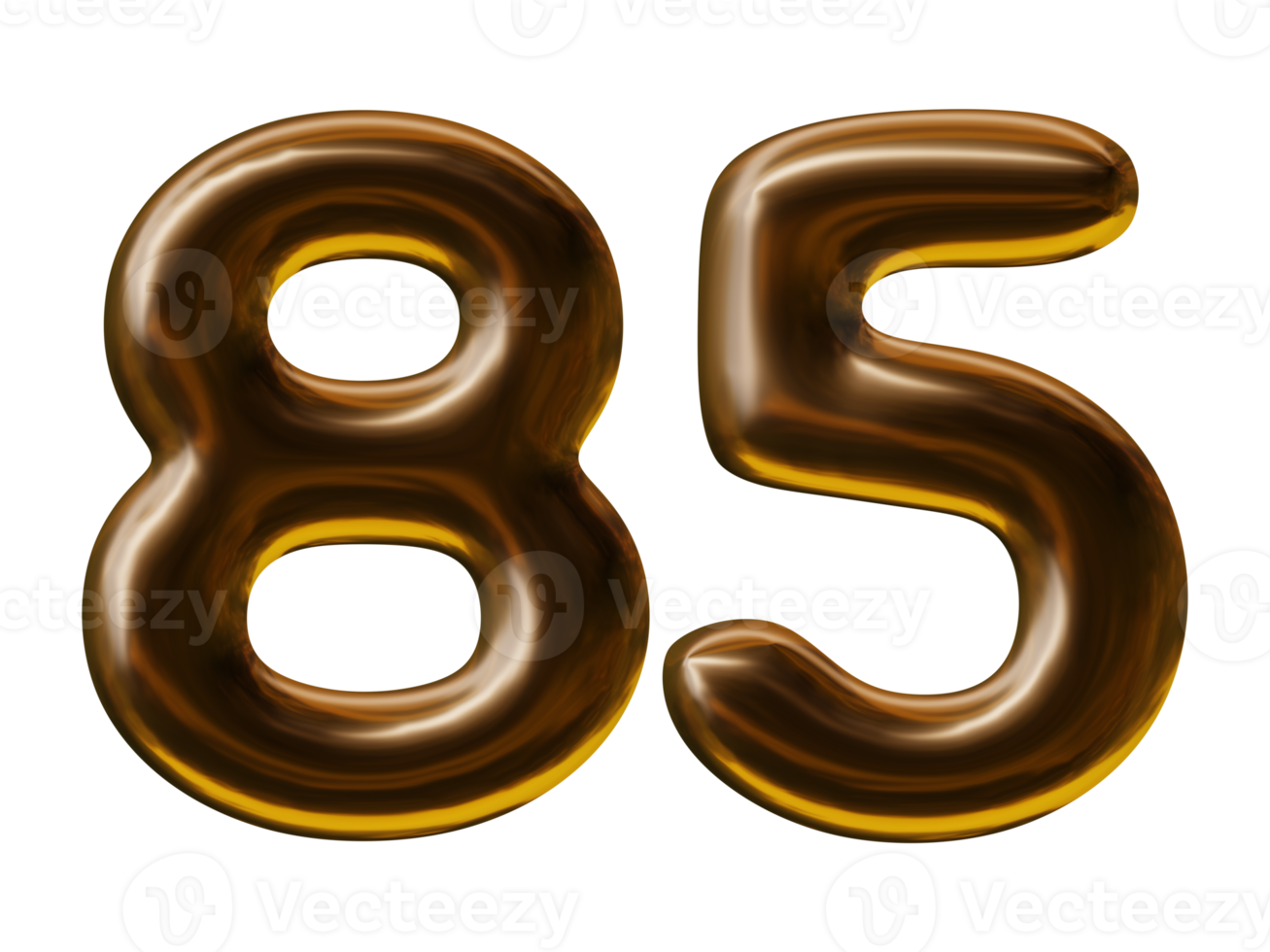 Number 85 design in 3d render png