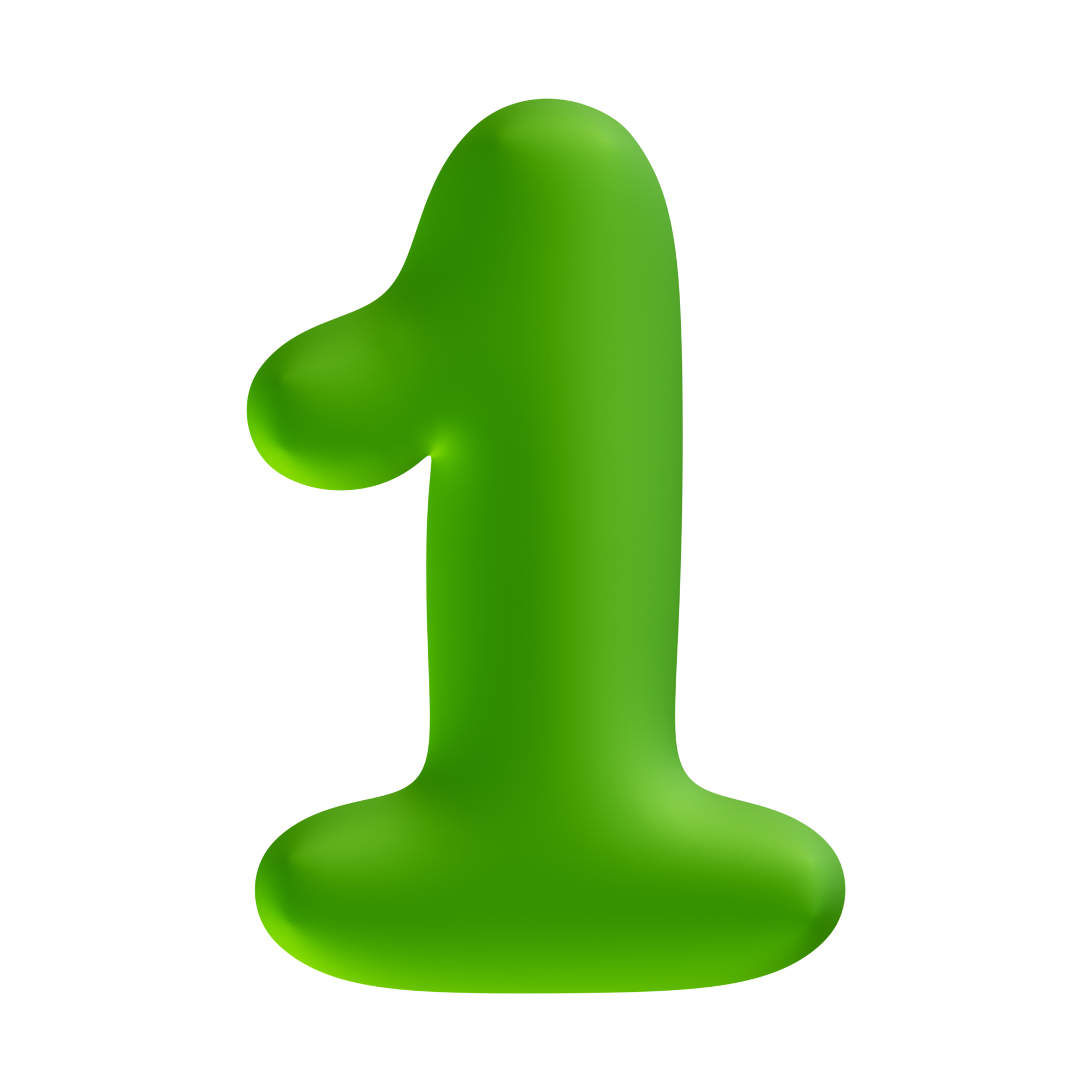 Number 1 Green 3D Render 19552851 PNG
