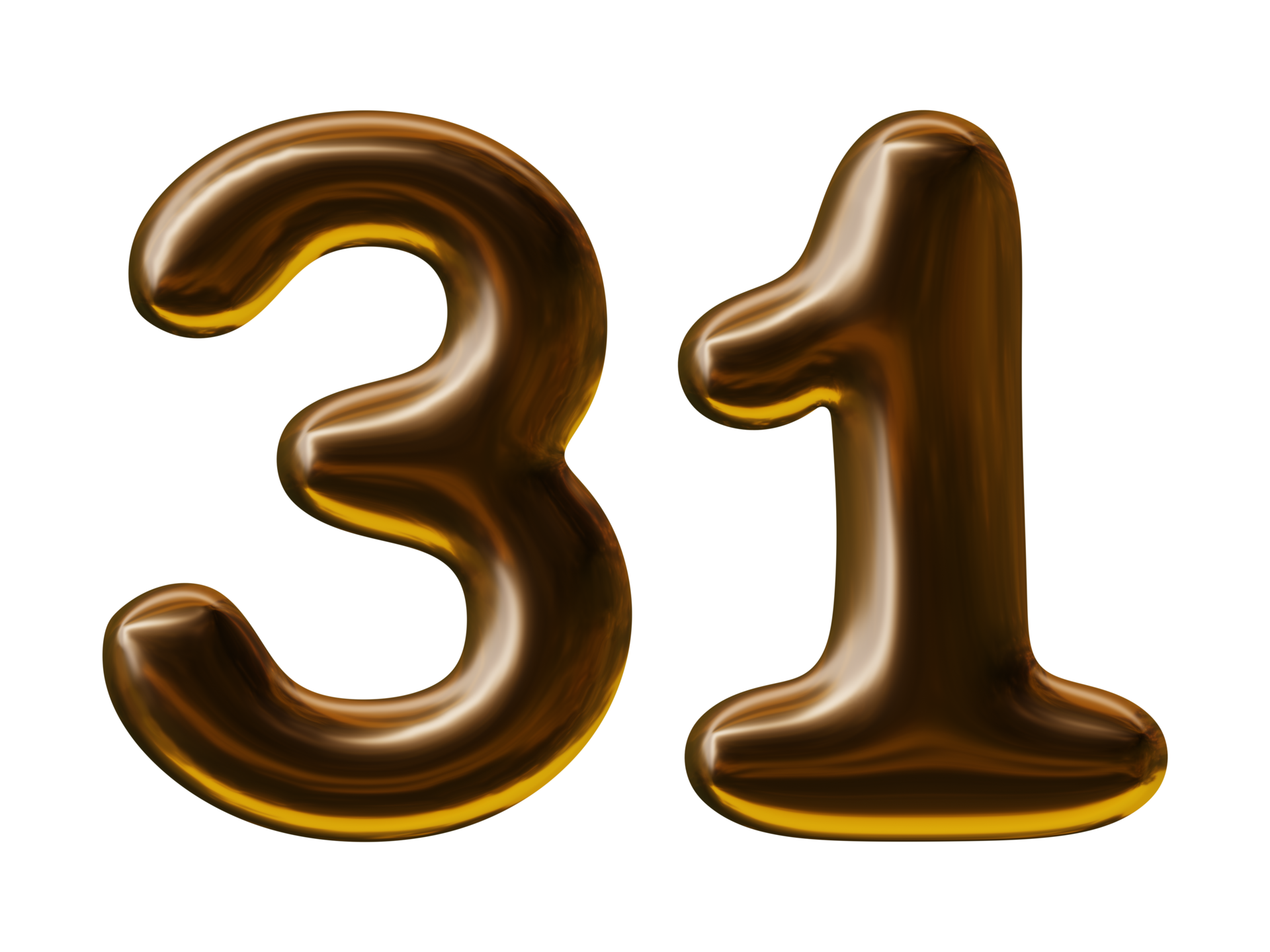Number 31 design in 3d render 19552858 PNG