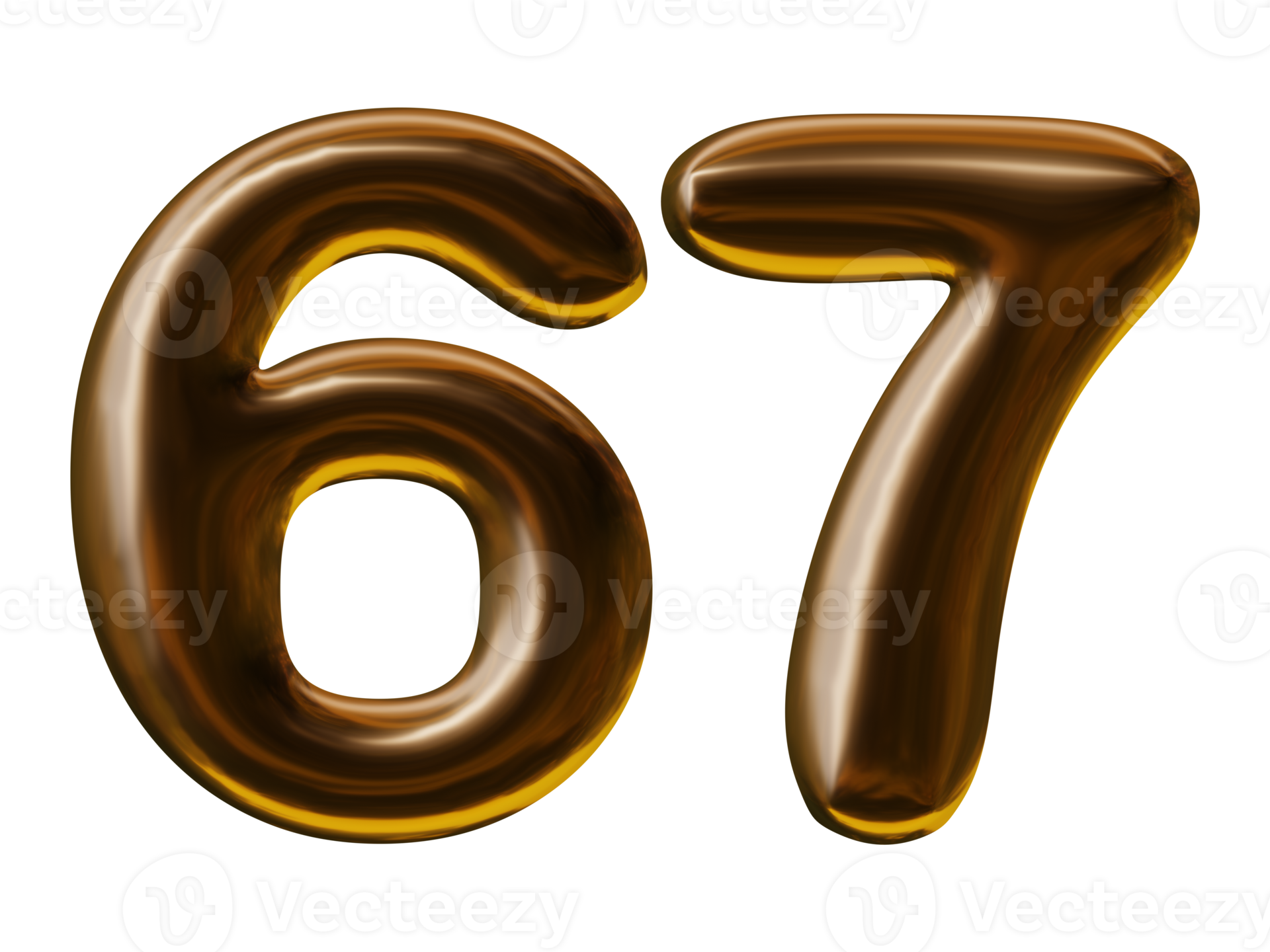Number 67 design in 3d render 19552860 PNG