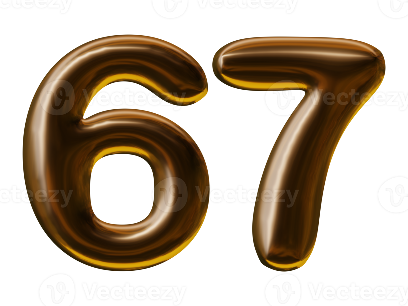 numero 67 design nel 3d rendere png