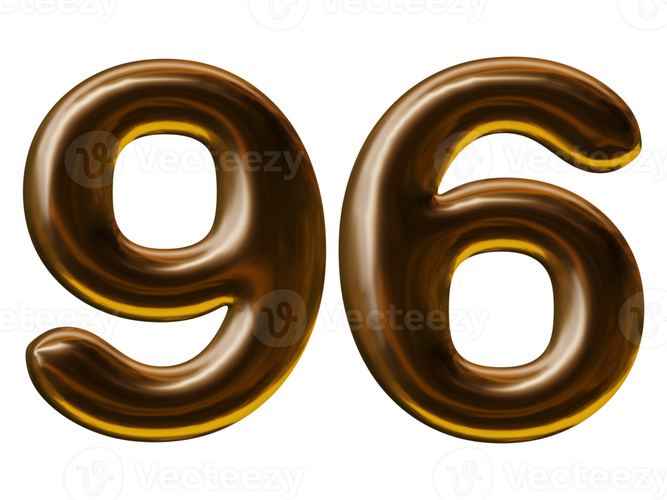 Number 96 design in 3d render png