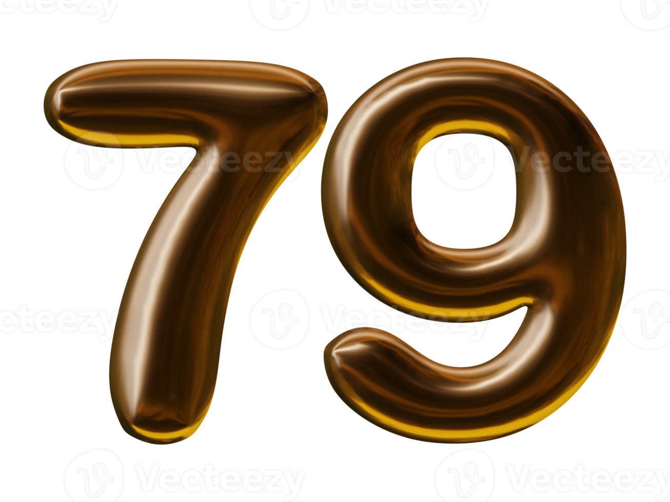 Number 79 design in 3d render png