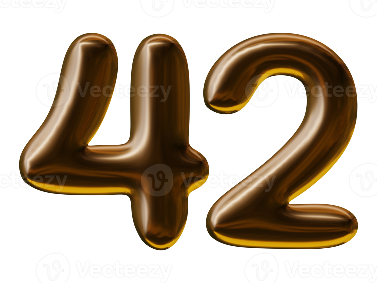 nummer 42 design in 3d rendern png