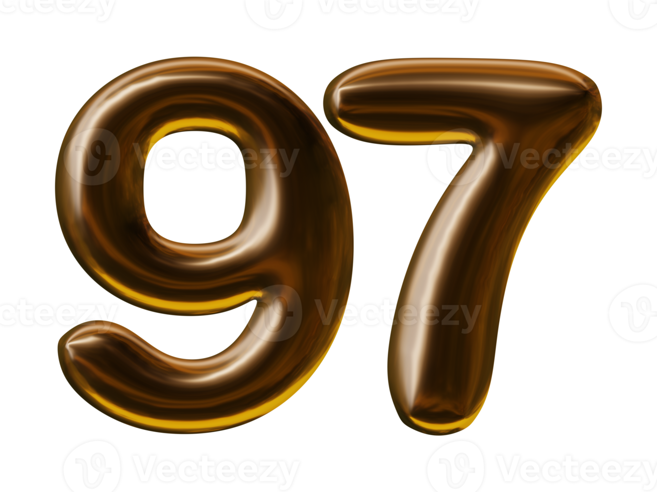 numero 97 design nel 3d rendere png