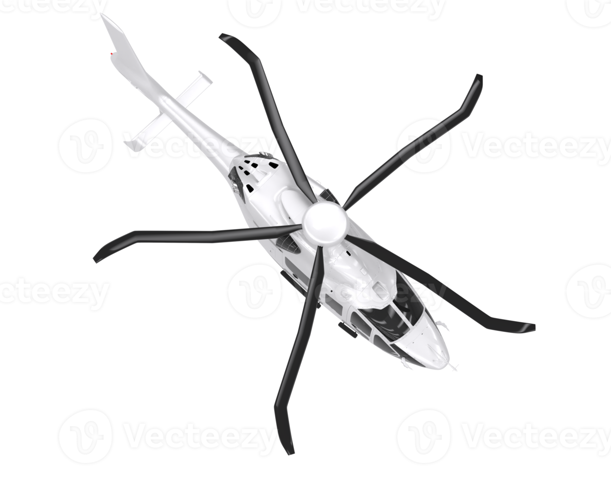 helicóptero aislado sobre fondo transparente. Representación 3d - ilustración png