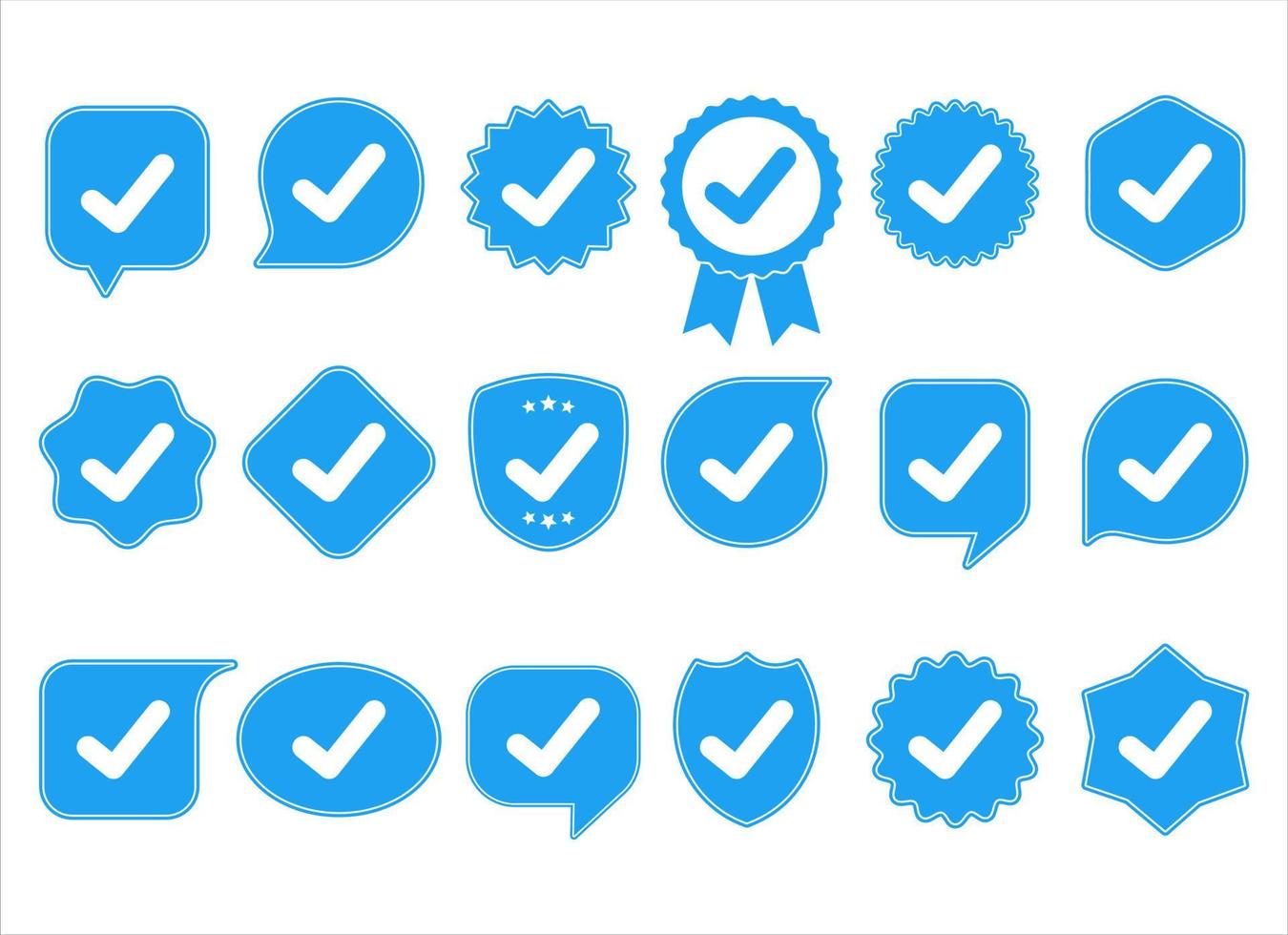 conjunto de iconos de insignia de marca de verificación ilustración vectorial vector