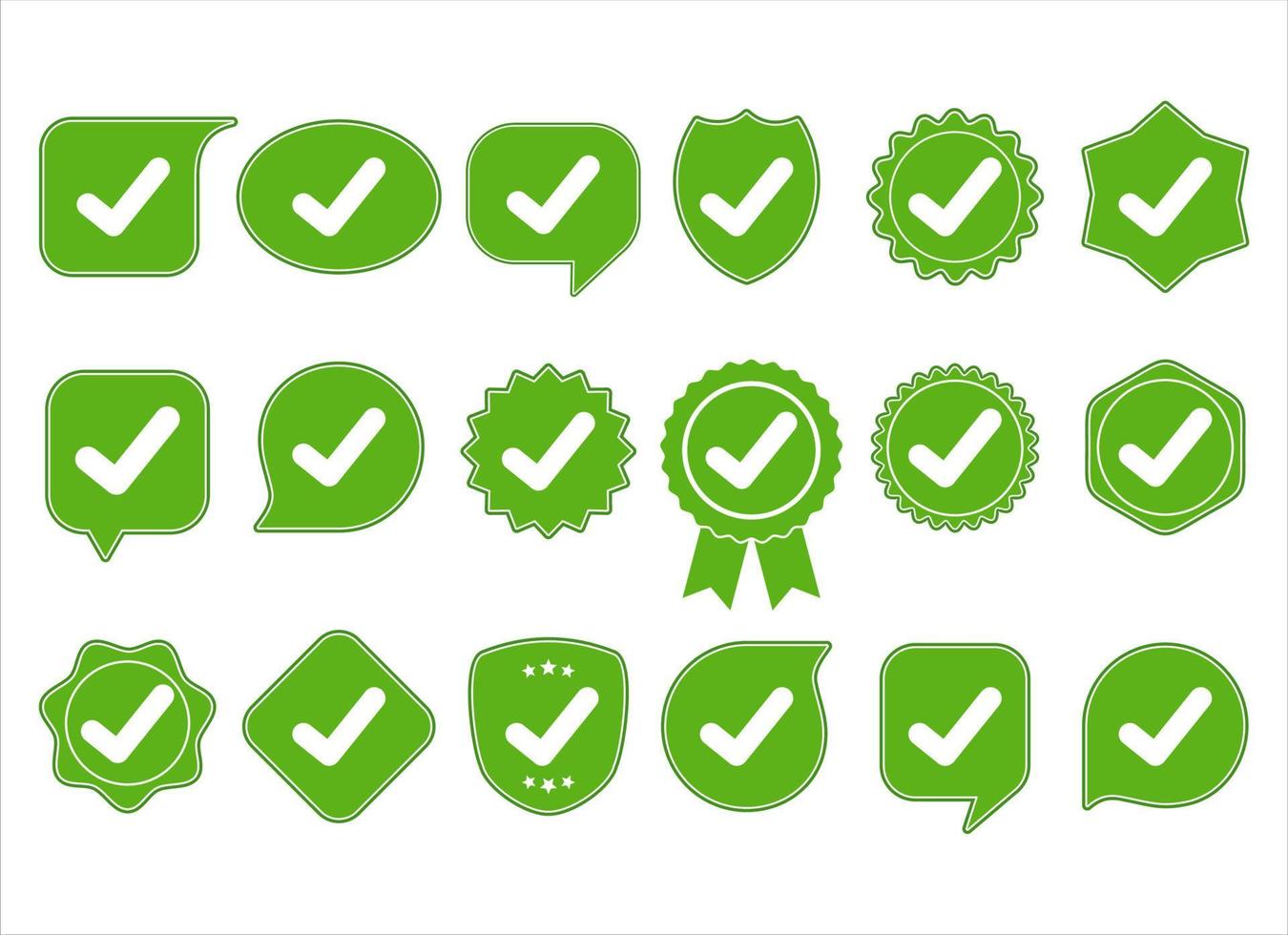 Set of check mark badge icons vector illustration