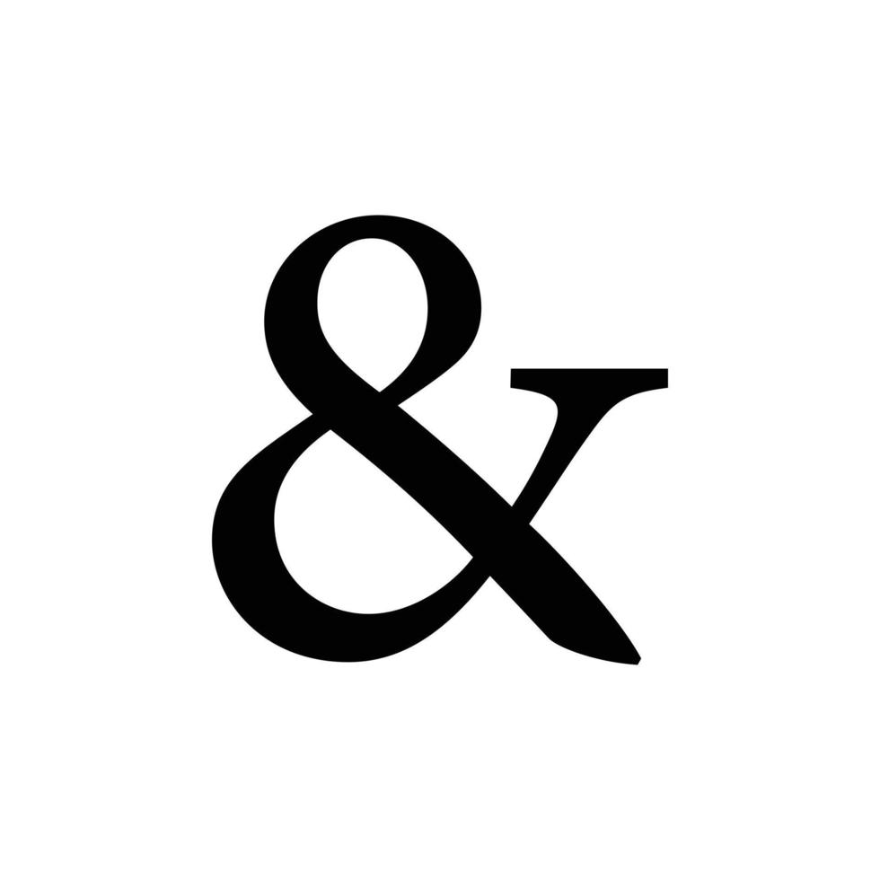 Elegant and stylish custom ampersand. Decoration ampersand for custom invitation. Vector illustration