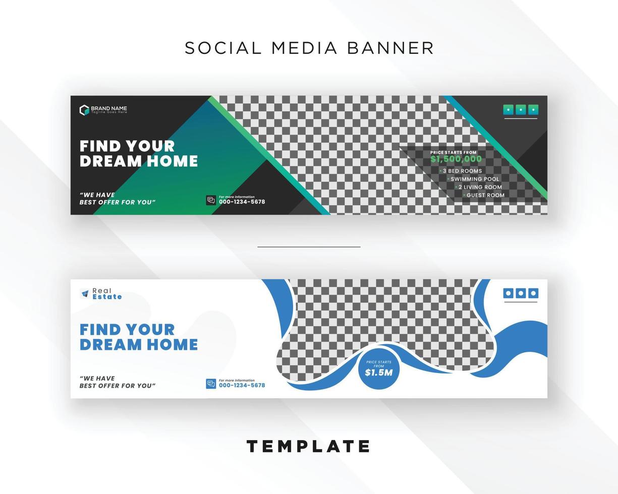 Dream home modern real estate display advertisement social media linkedin web banner ad design vector