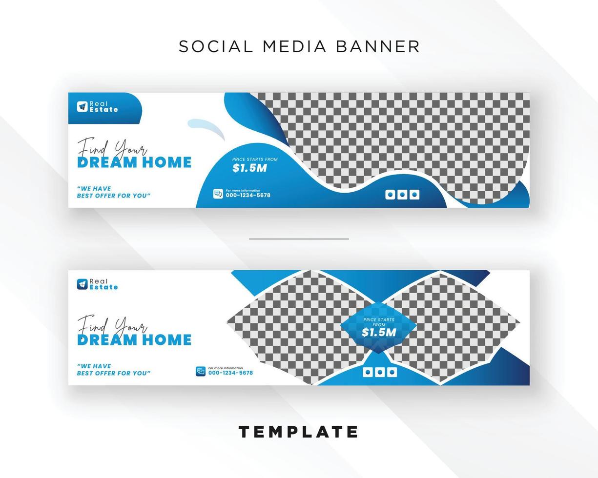 Dream home modern real estate display advertisement social media linkedin web banner ad design vector