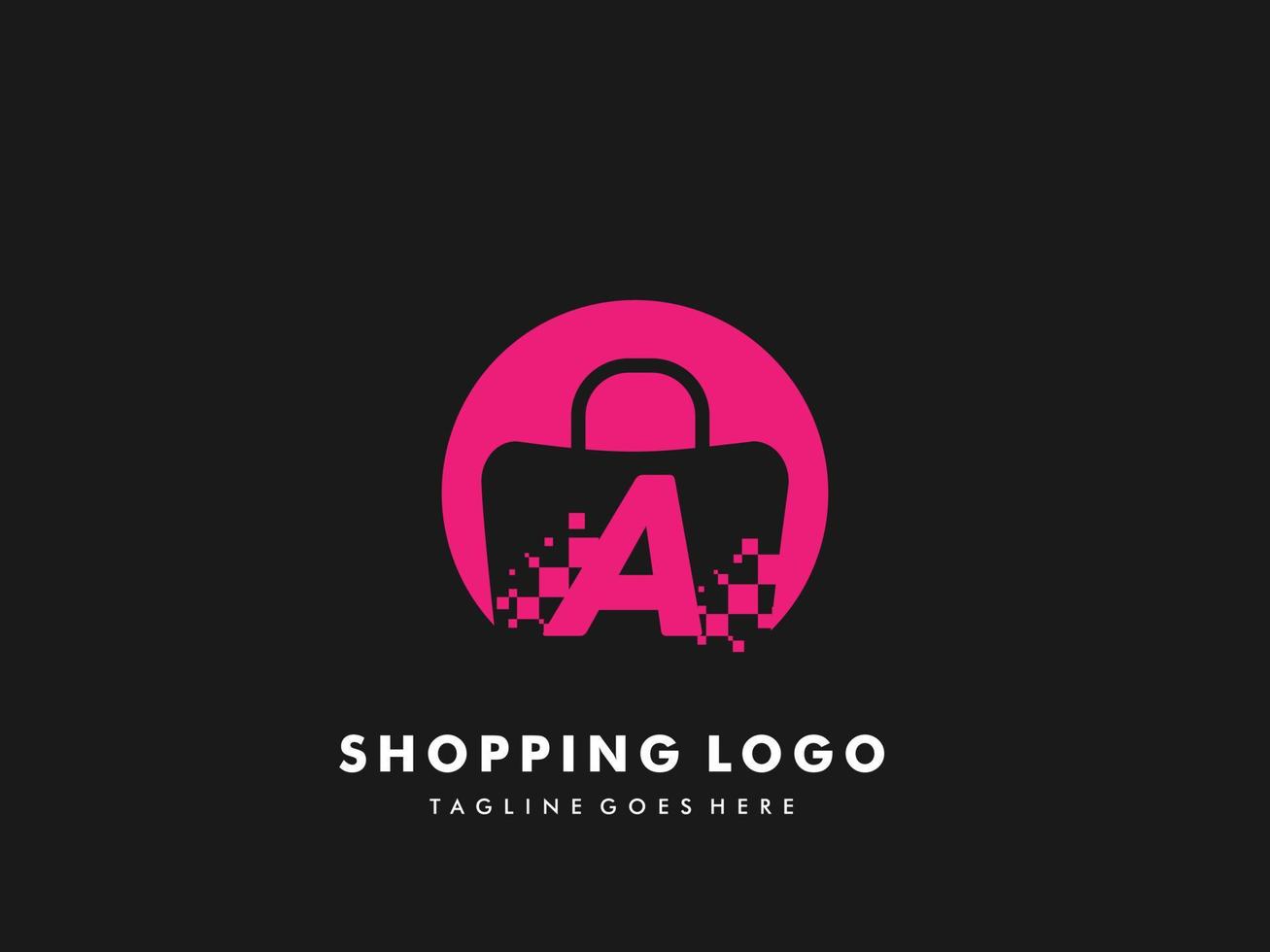 vector shopping bag isolated circle with Letter a, Fast Shopping icon , Creative Fast Shop, Creative Fast Shopping logo templates.