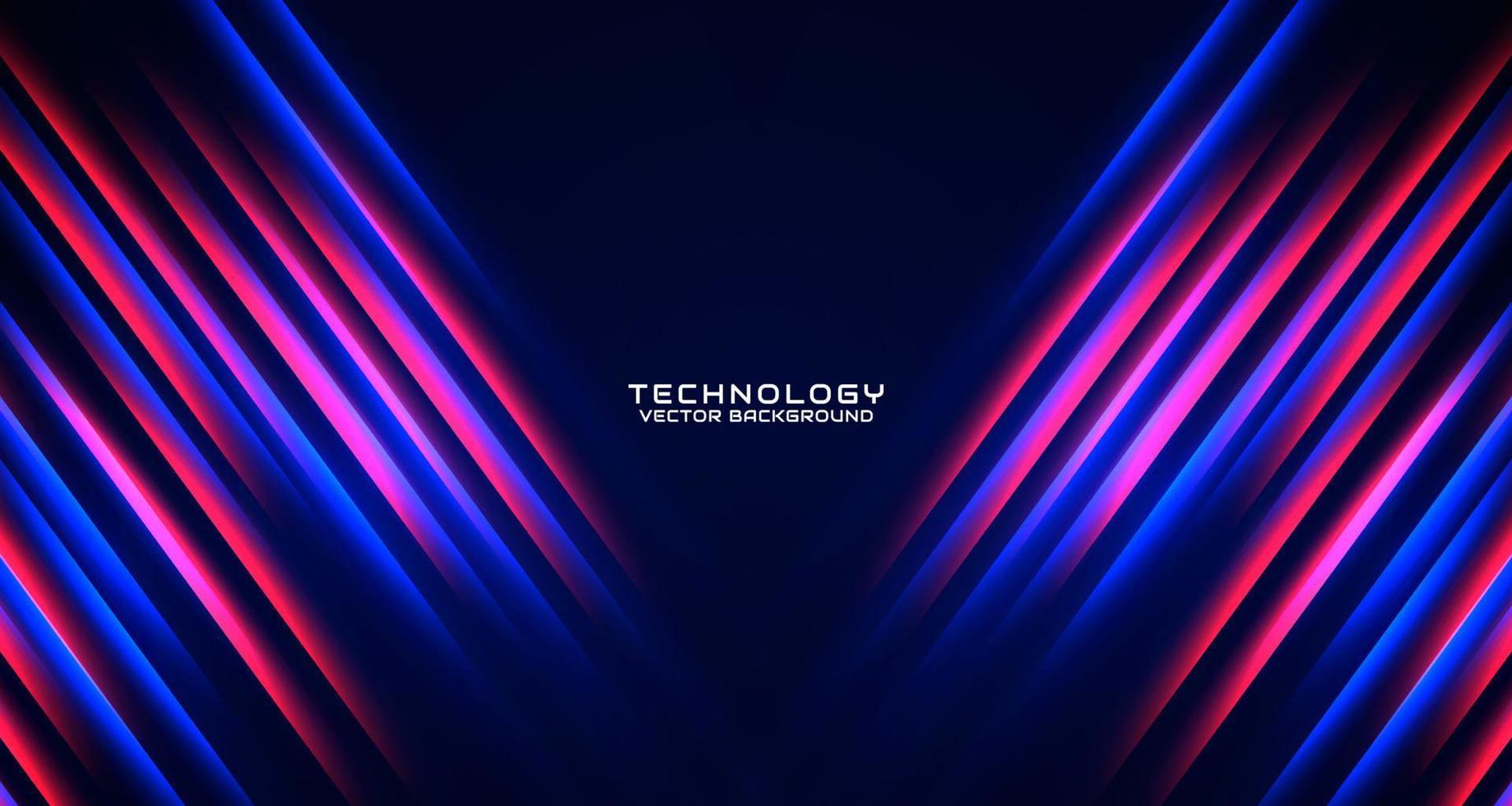 3D red blue techno abstract background overlap layer on dark space with glowing effect decoration. Style concept cut out. Graphic design element for banner flyer, card, brochure cover, or landing page vector