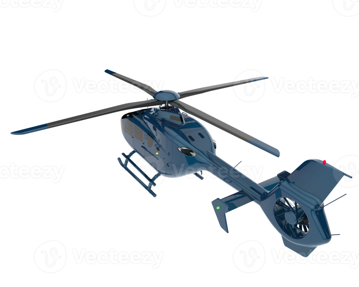 Helicopter isolated on transparent background. 3d rendering - illustration png
