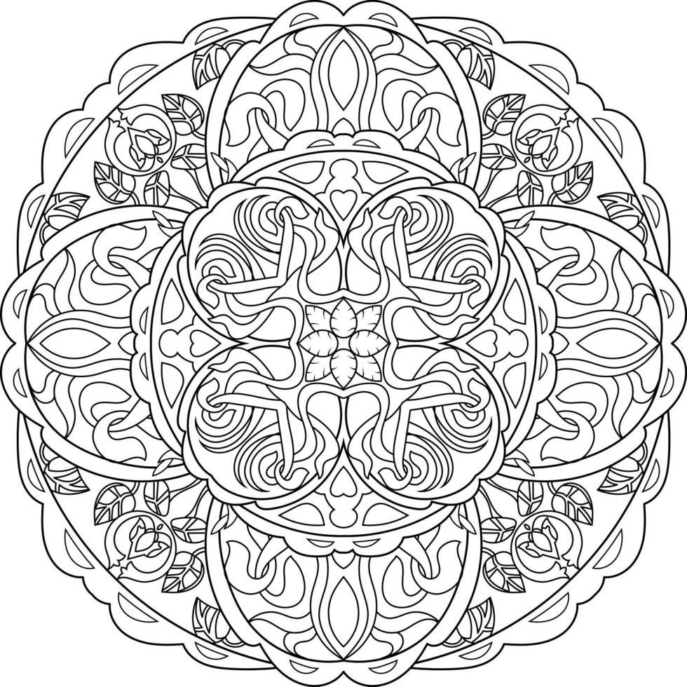 patrón de mandala ilustración vectorial para colorear libro vector