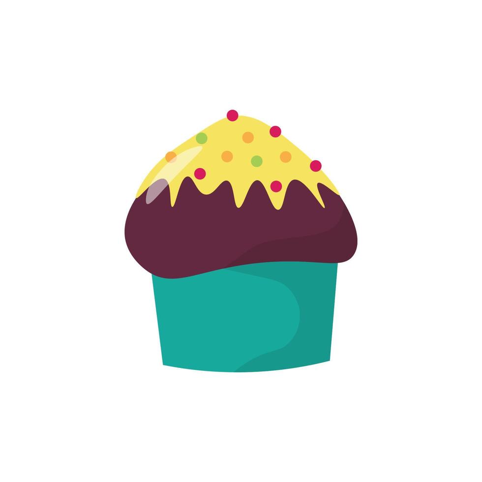 imagen vectorial única de muffin en estilo de dibujo a mano. vector