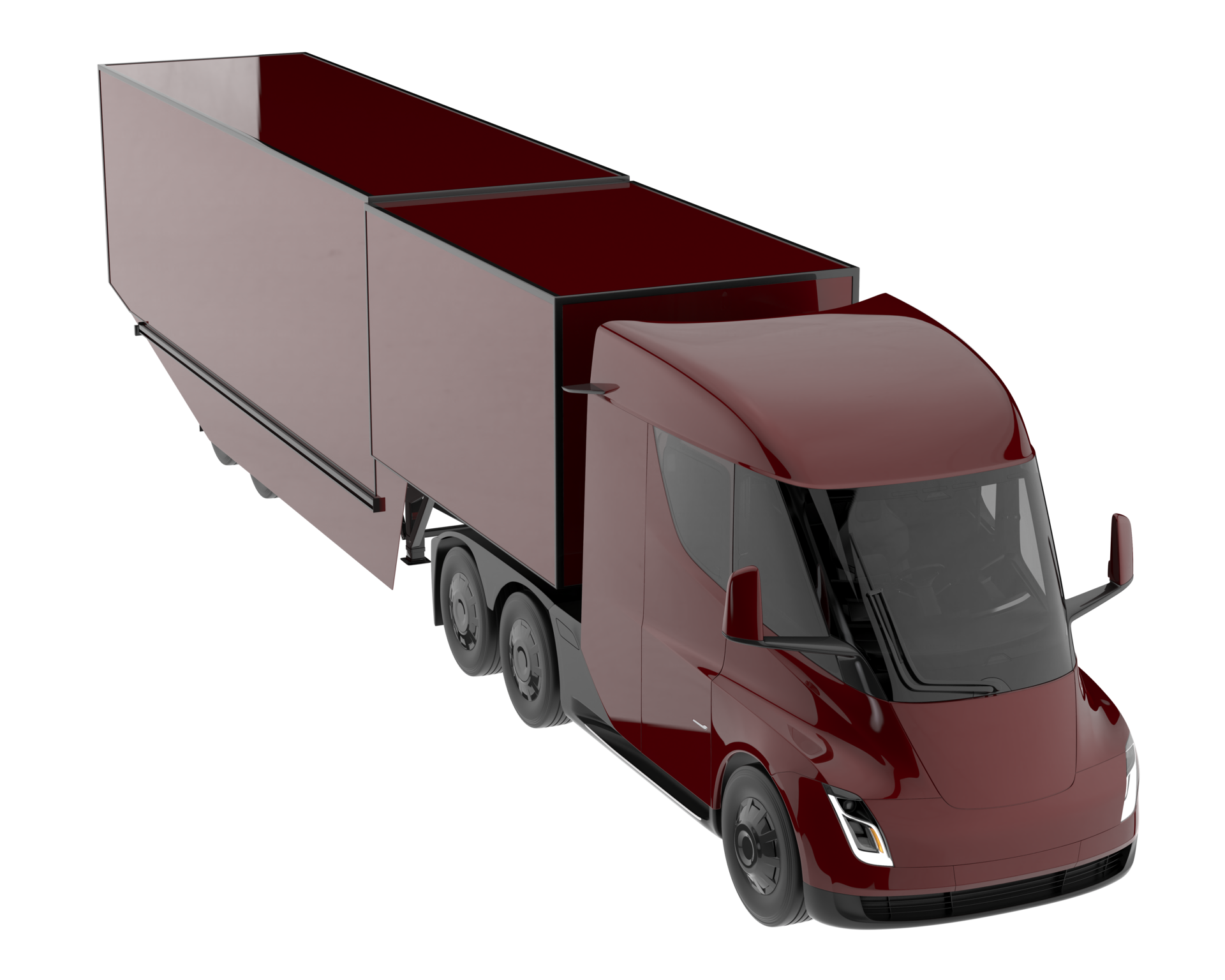 Truck isolated on transparent background. 3d rendering illustration