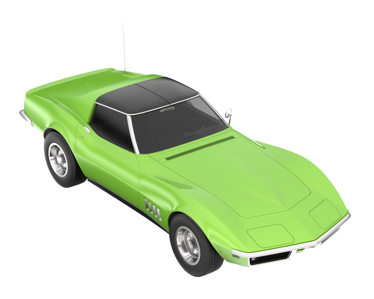 Muscle car isolated on transparent background. 3d rendering - illustration png