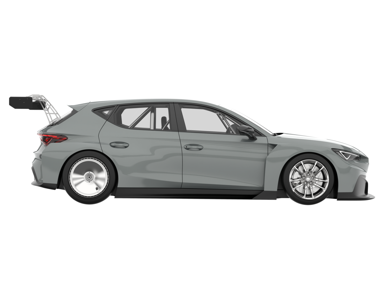 Race car isolated on transparent background. 3d rendering - illustration png