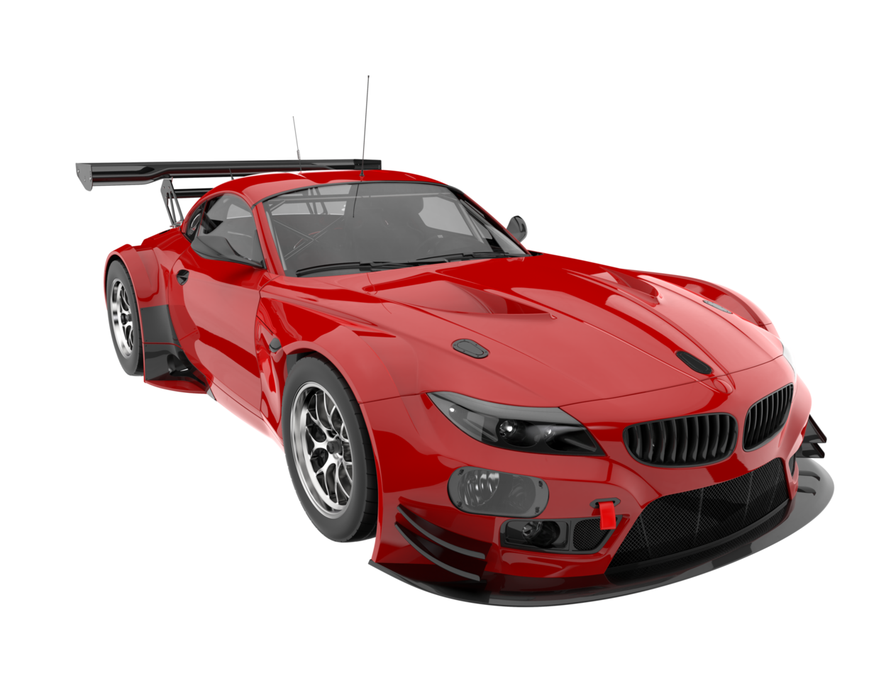 carro de corrida isolado em fundo transparente. renderização 3D - ilustração png