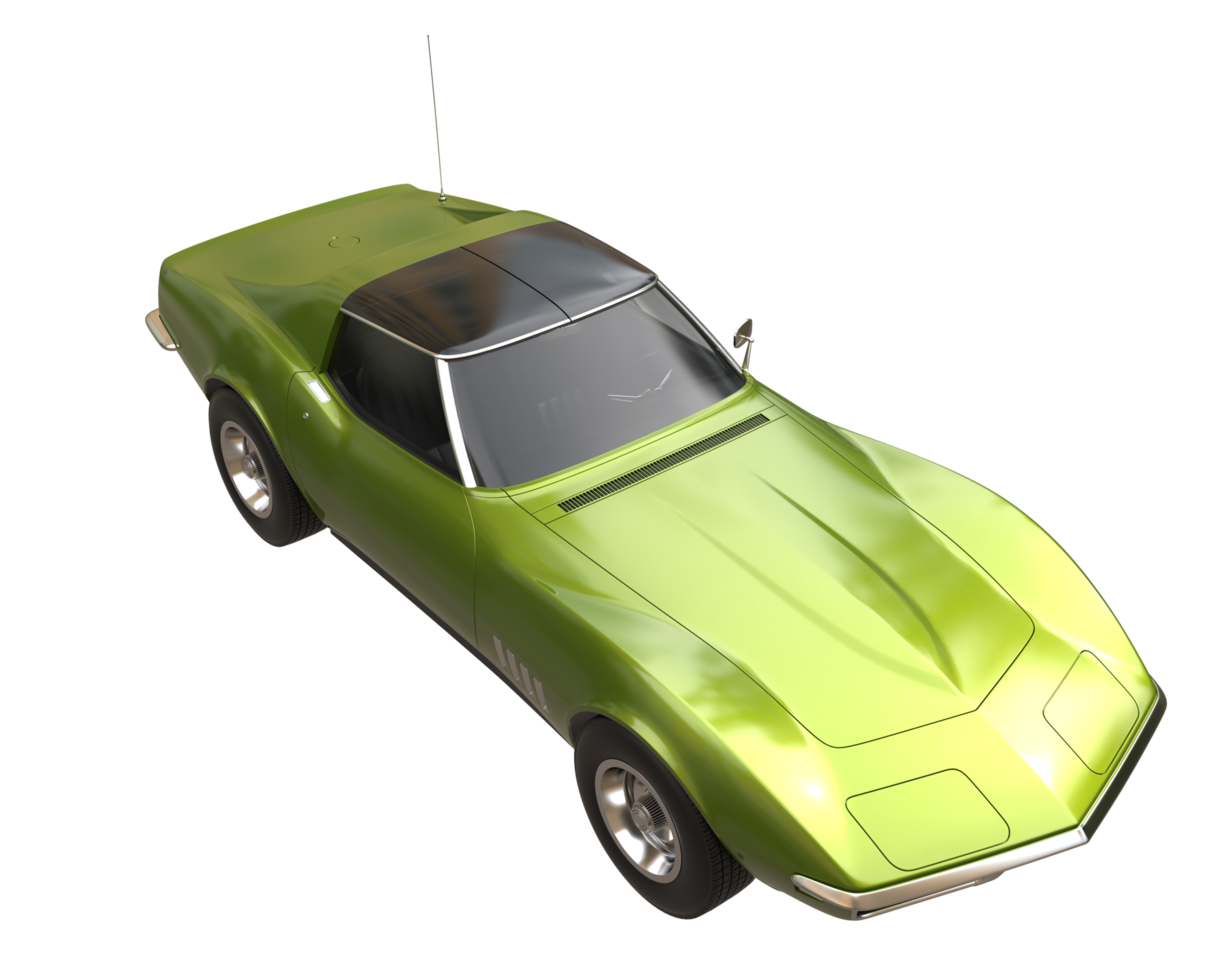 Muscle car isolated on transparent background. 3d rendering - illustration png