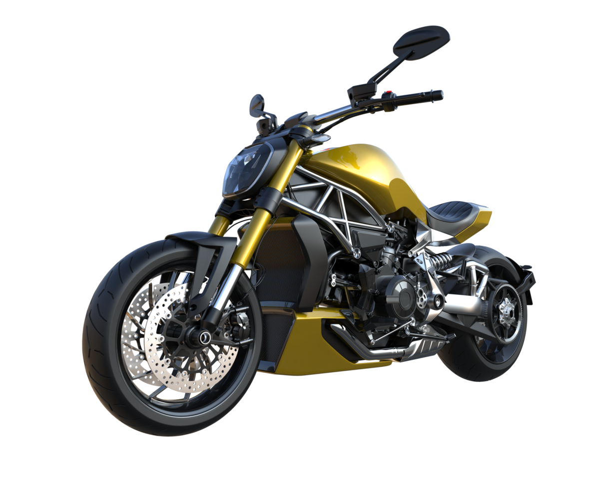 Motorcycle isolated on transparent background. 3d rendering - illustration png