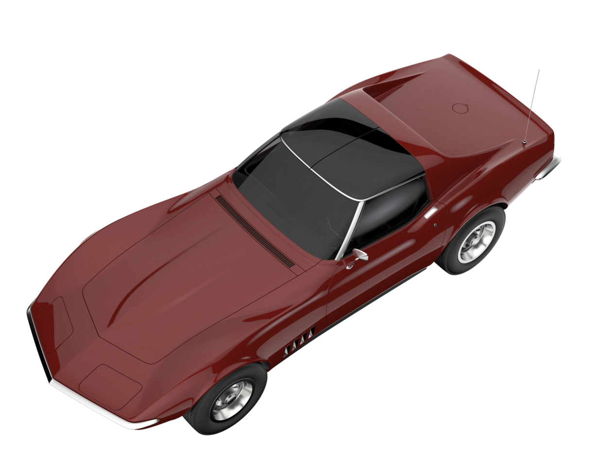 muscle car isolado em fundo transparente. renderização 3D - ilustração png